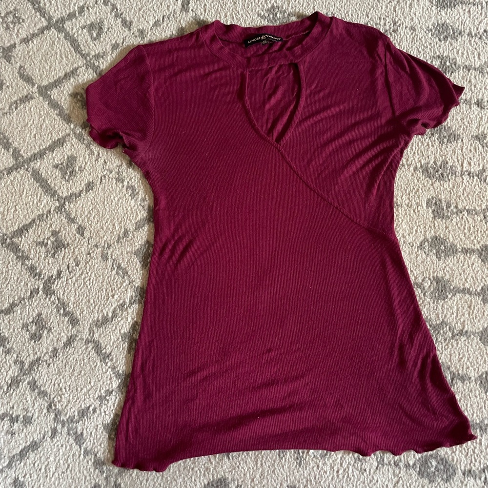 Maroon top
